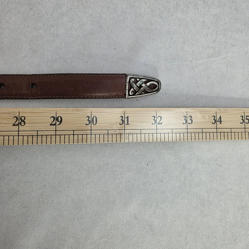 Vintage Brighton Belt Leather Brown 1995 Celtic Buckle 35007 Small 26-28